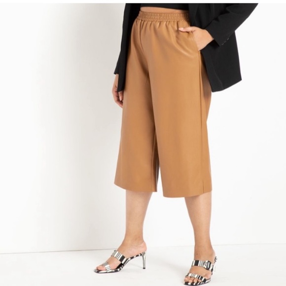 Eloquii wide leg crop leather pants size 14 - Picture 2 of 15